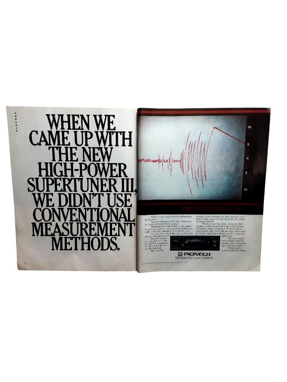1984 Pioneer Supertuner III Stereo Print Ad Vintage Richterscale Audio